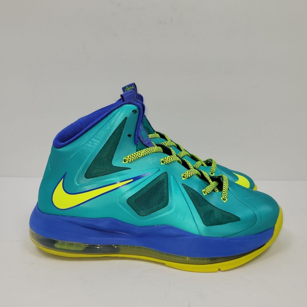 Nike Lebron X(GS) Volt Sport Force Turquoise Youth Shoes 543564-304 US Size 5.5Y